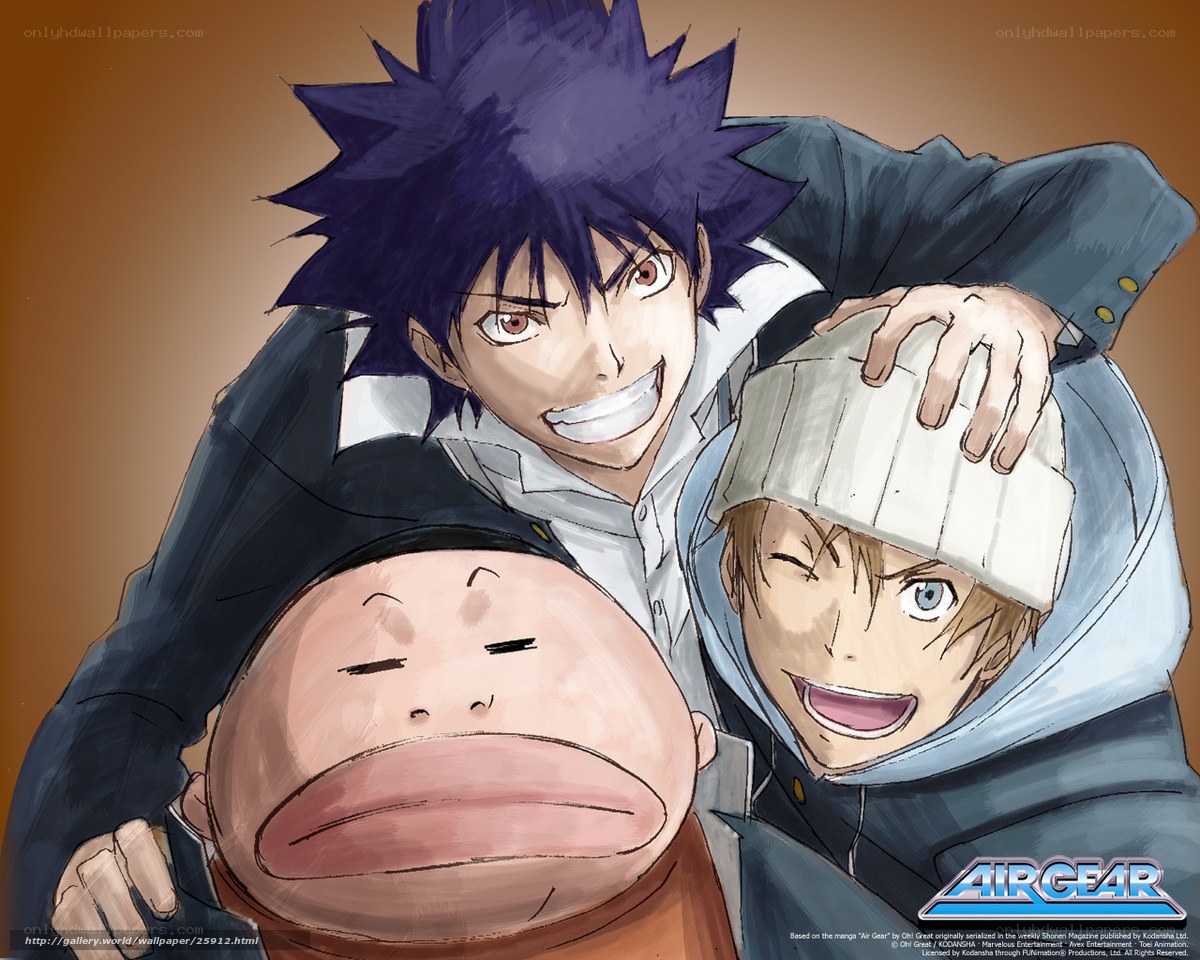 Air Gear characters group hug