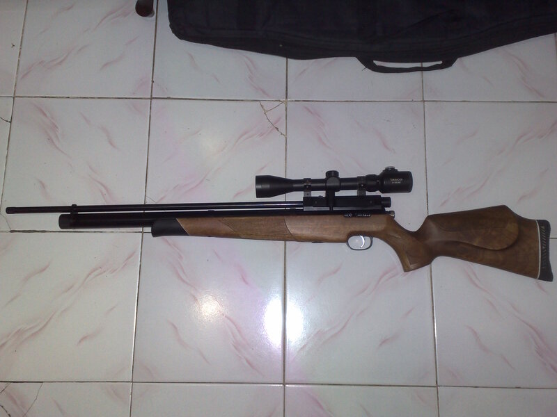 Air Rifle with Scope — Brown