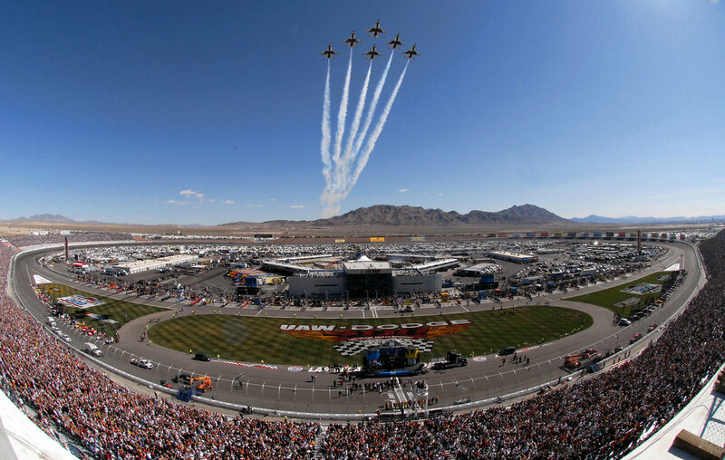Air show at a race track