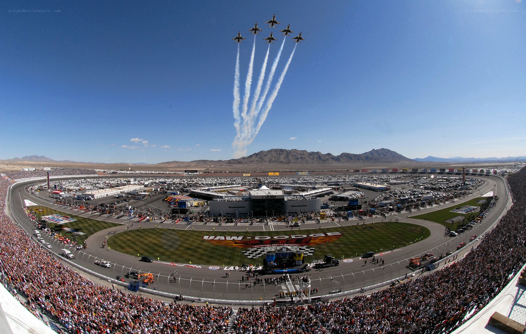 Air show at a race track
