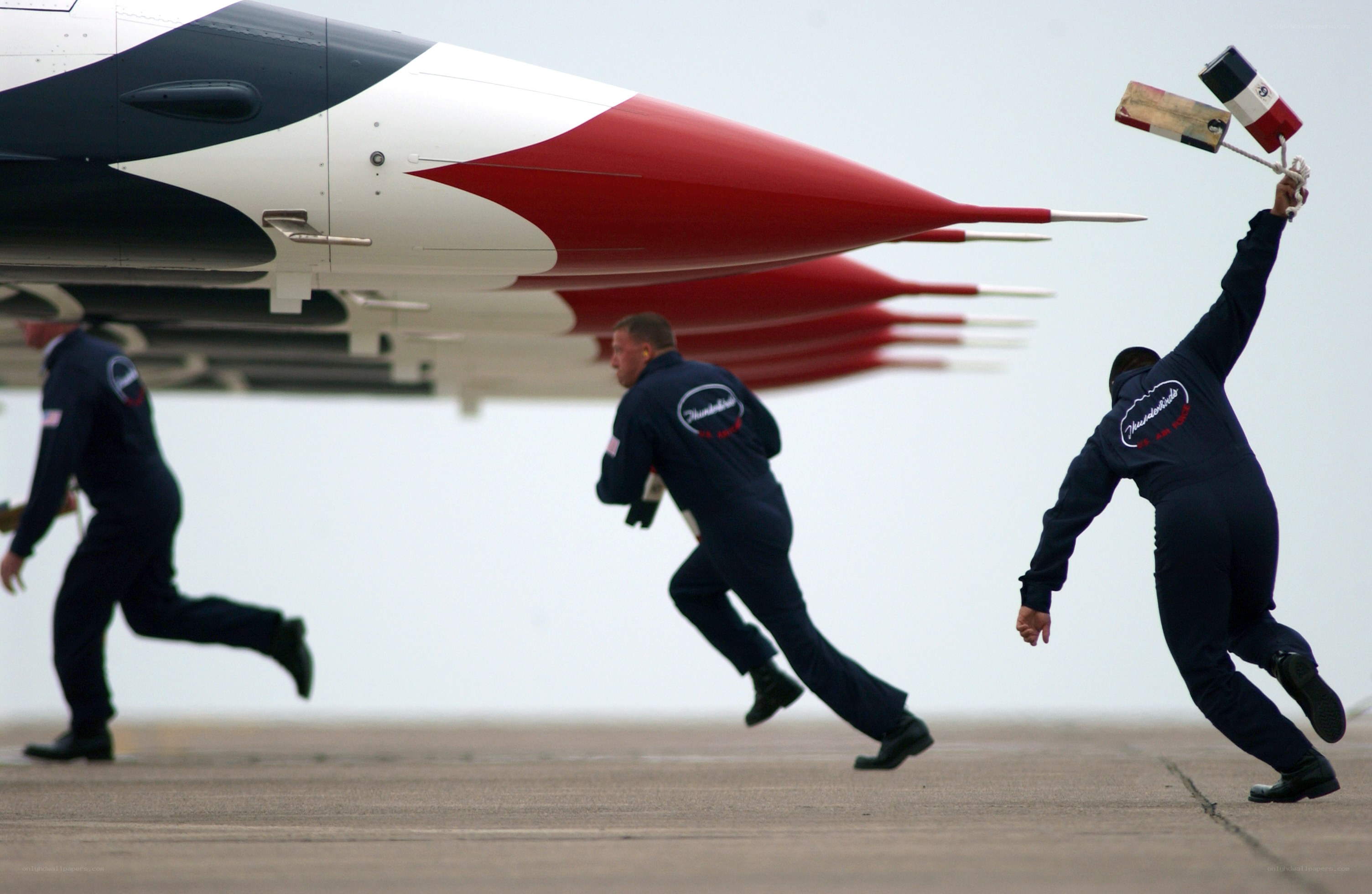 Air show ground crew in action