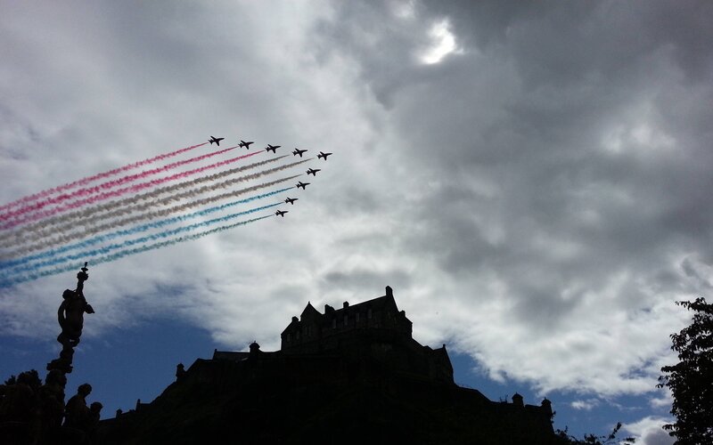 Air show over Edinburgh Castle
