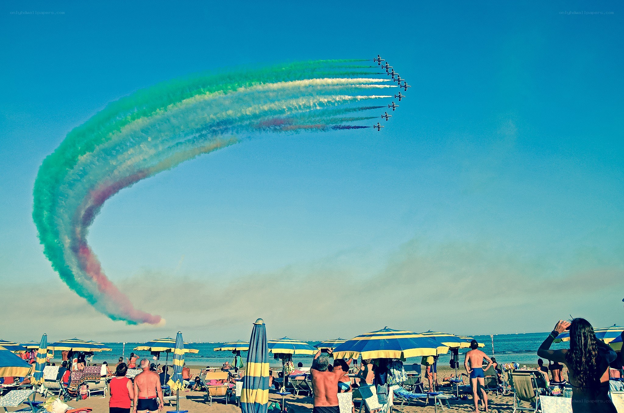 Air show over the beach