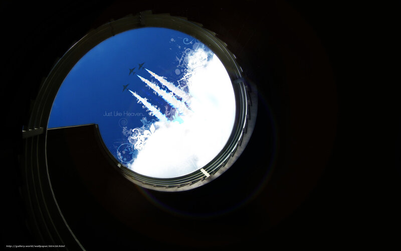 air show through circular window