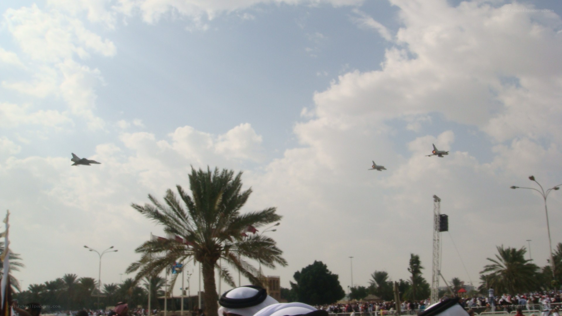 Air show with fighter jets