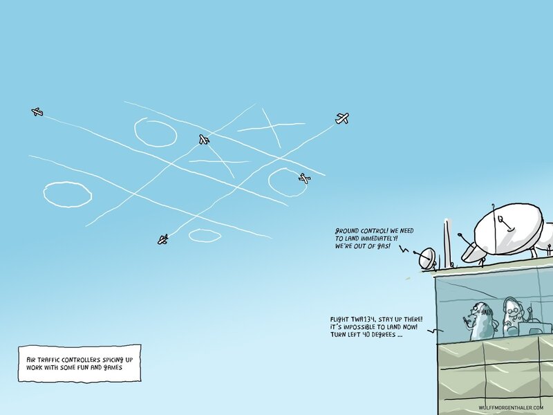 Air traffic controllers playing games