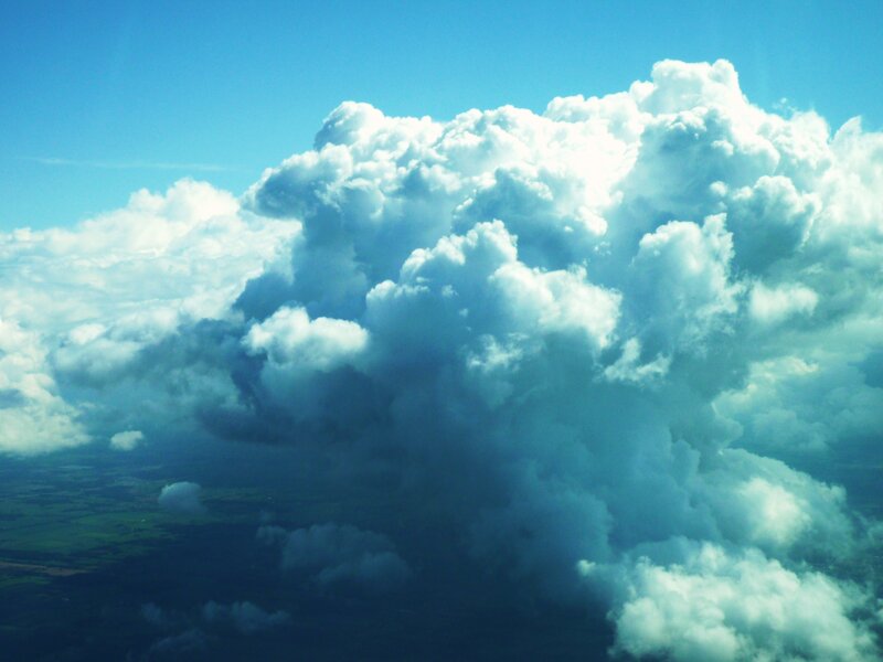 air view of cumulus clouds