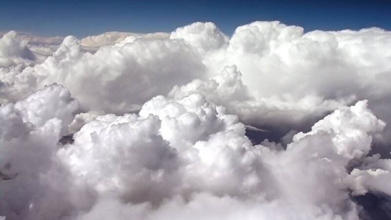 air view of fluffy clouds