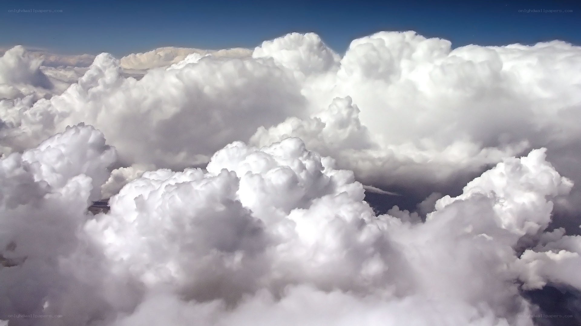 air view of fluffy clouds