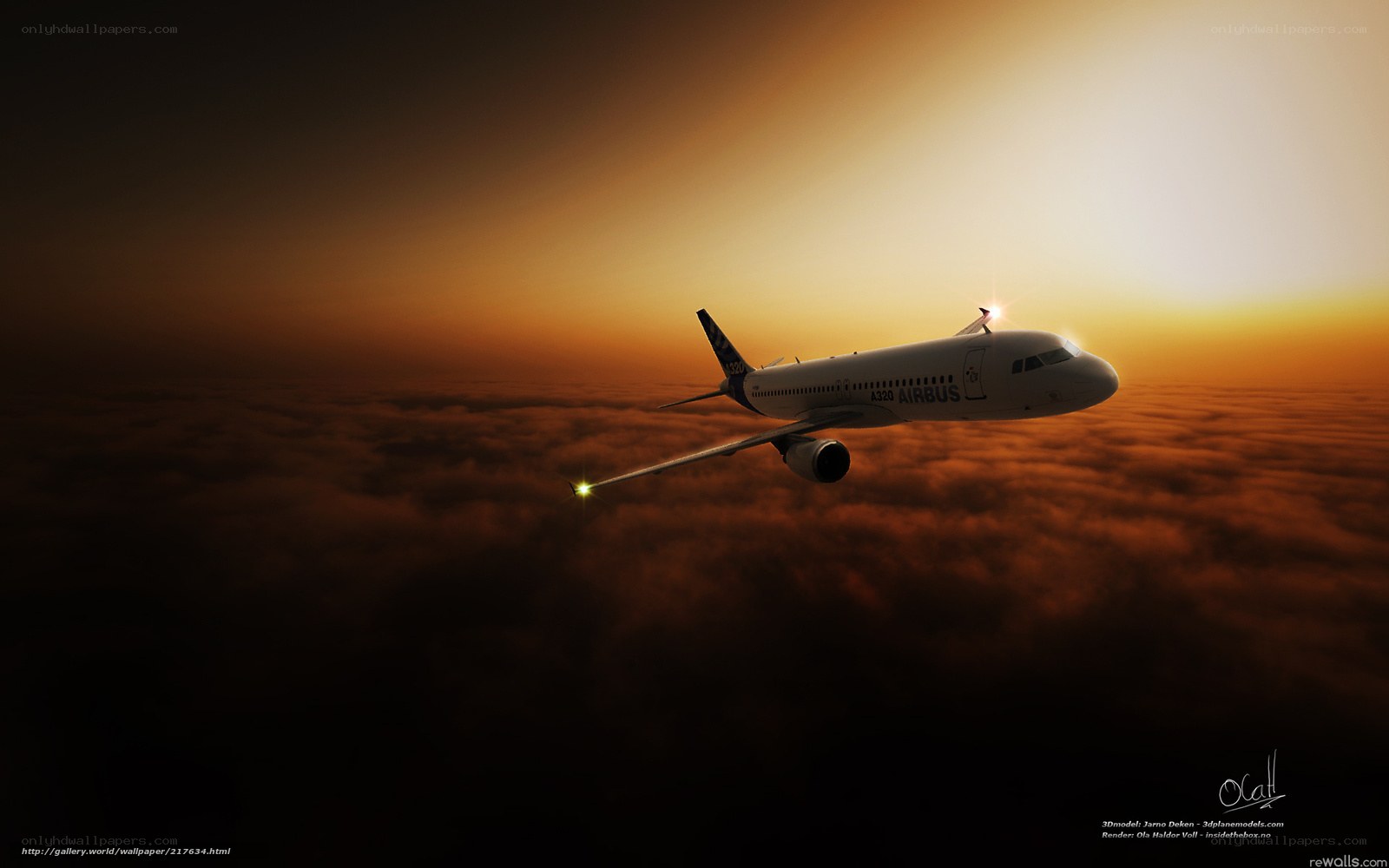 Airbus A320 above clouds