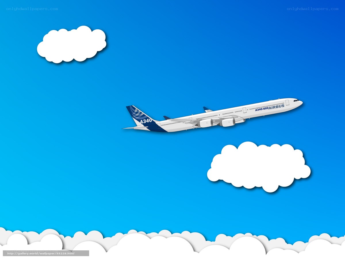 Airbus A340 in the sky