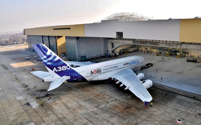 Airbus A380 Aircraft — White, Industrial