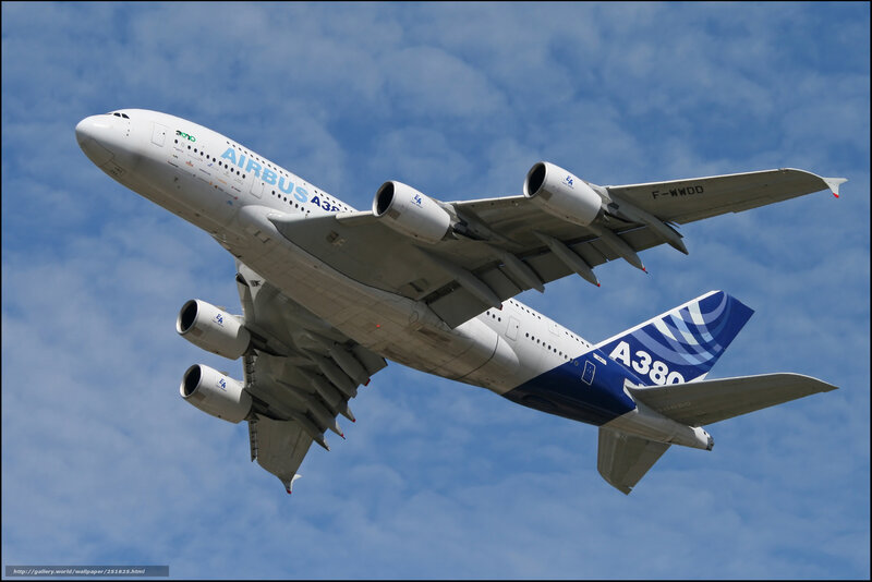 Airbus A380 Airplane — Blue, Dynamic
