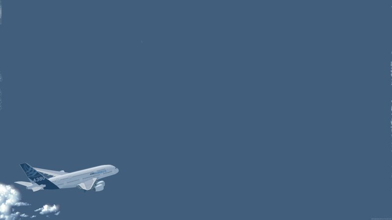 Airbus A380 Airplane — Blue, Serene, Digital Art