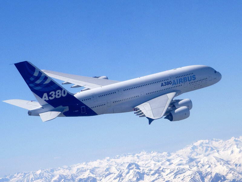 Airbus A380 Airplane — Blue, Serene