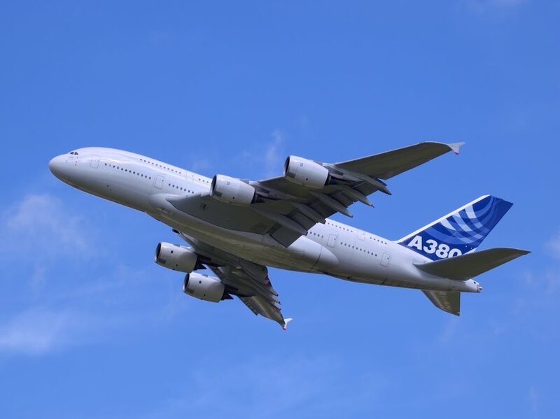 Airbus A380 Airplane — Blue