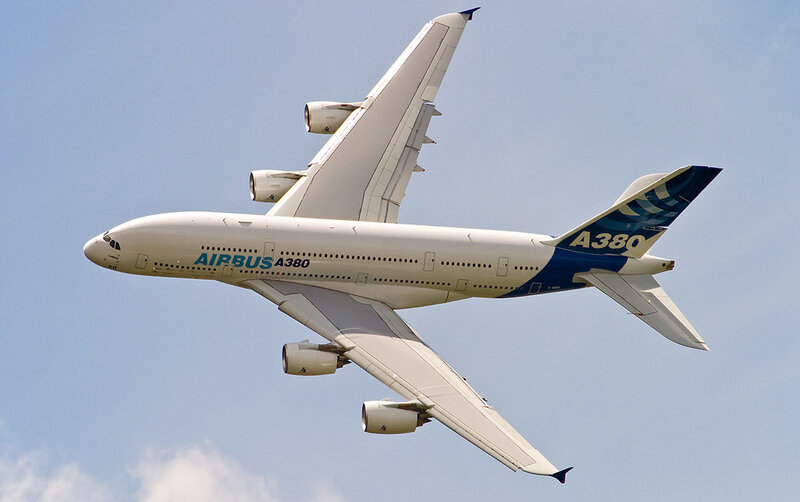 Airbus A380 Airplane — White, Calm, Afternoon, Photograph, Sky, Engines