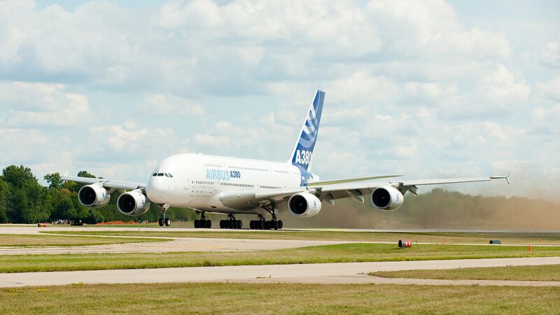 Airbus A380 Airplane — White, Calm
