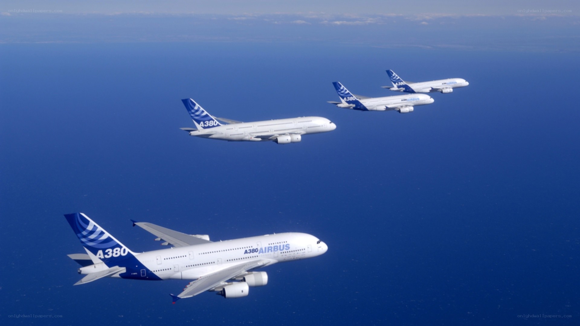 Airbus A380 fleet in formation