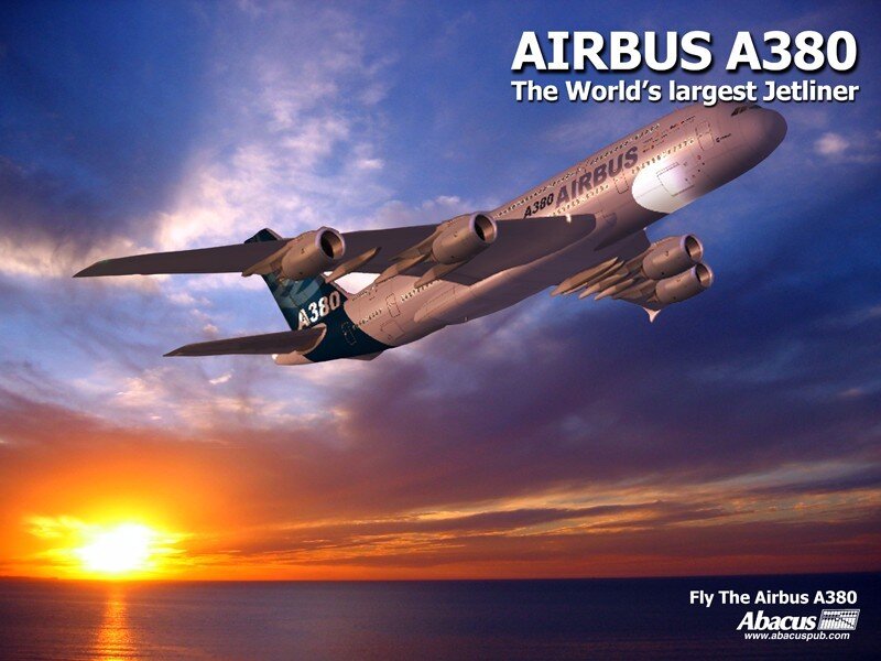 Airbus A380 Jetliner — Blue