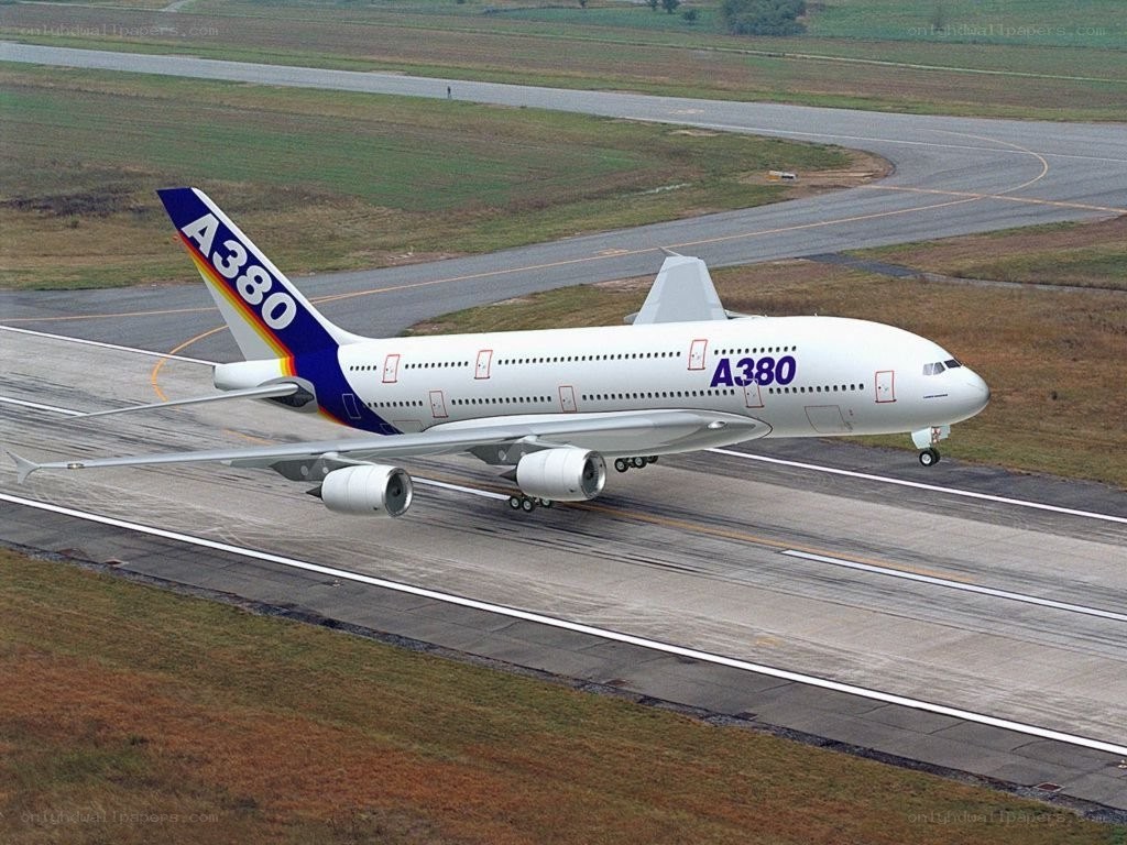 Airbus A380 on runway