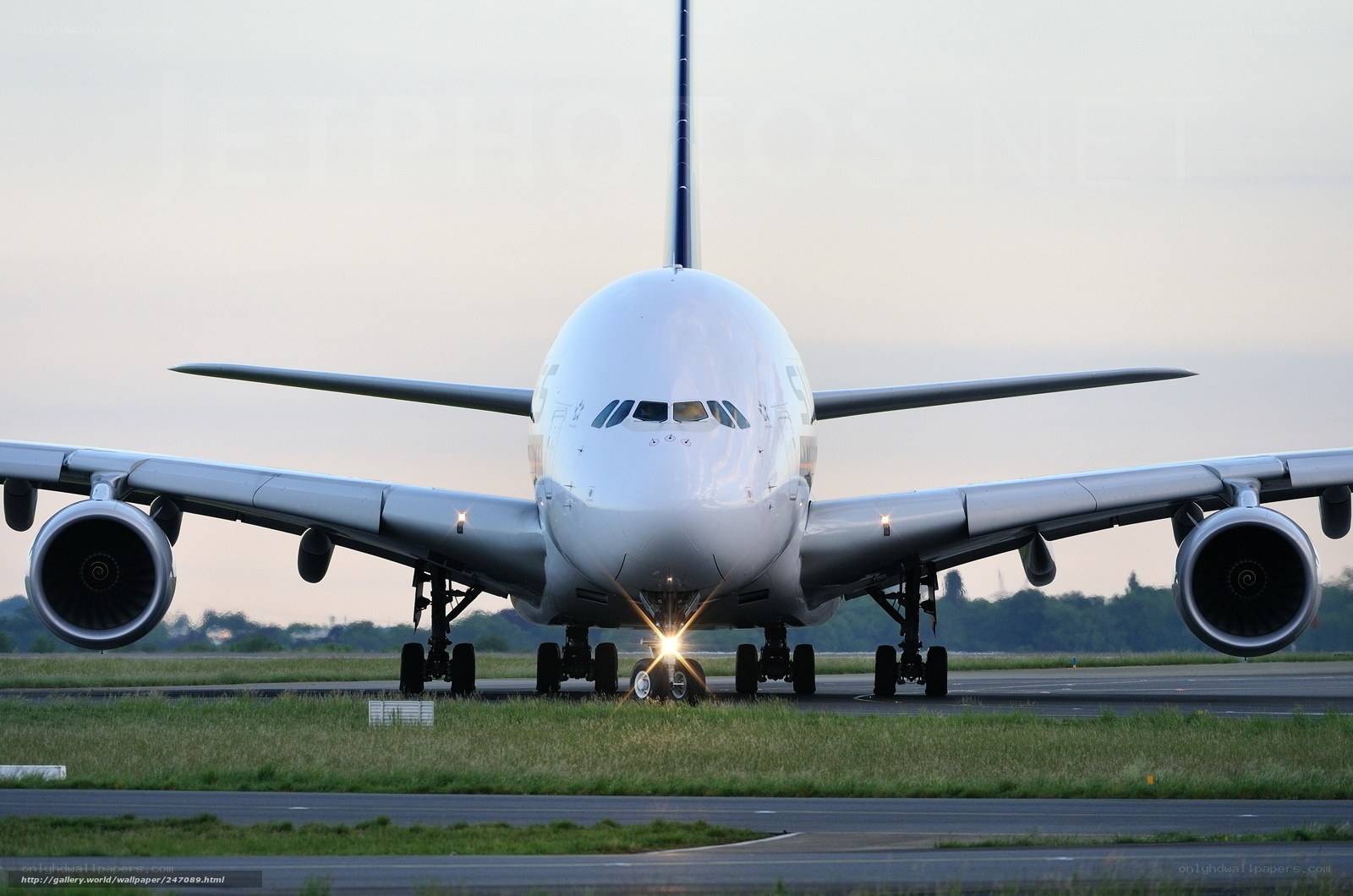 Airbus A380 on the runway