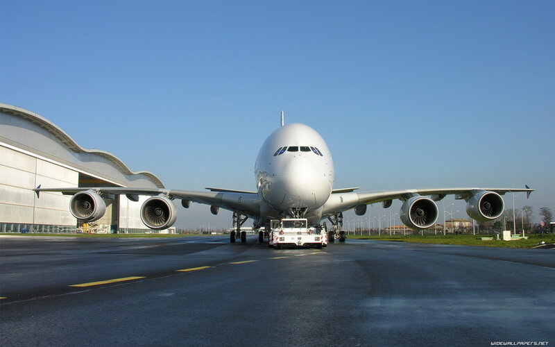 Airbus A380 on the tarmac