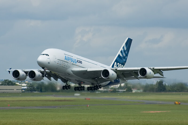 Airbus A380 taking off