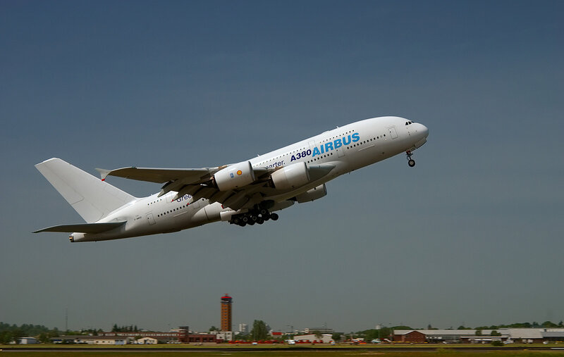 Airbus A380 taking off