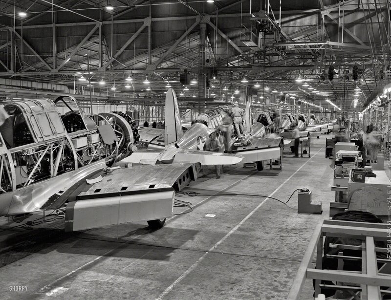 Aircraft Assembly Line — Black, Industrial