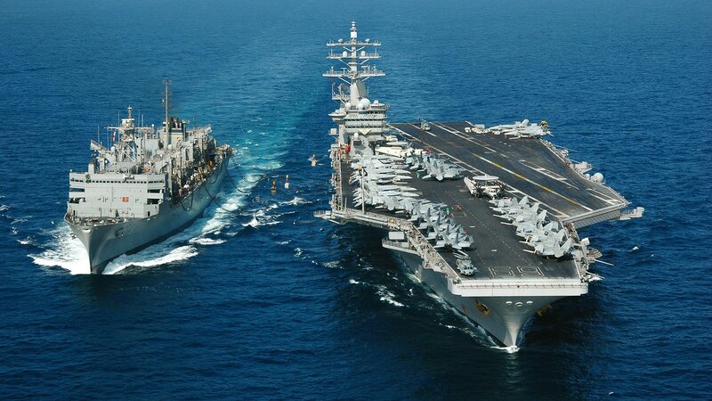 Aircraft Carrier and Supply Ship