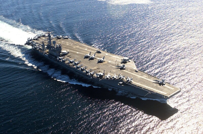 Aircraft carrier at sea