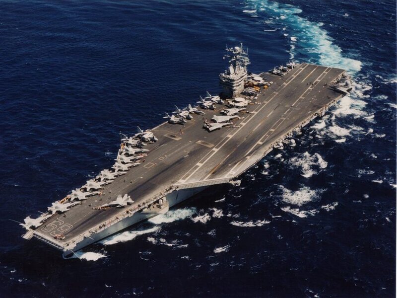 Aircraft carrier at sea