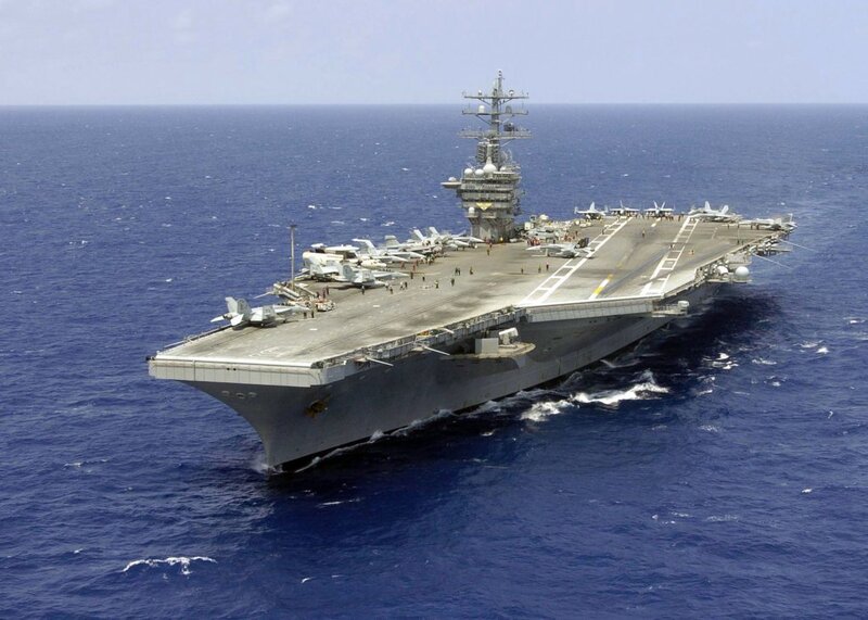 Aircraft carrier at sea