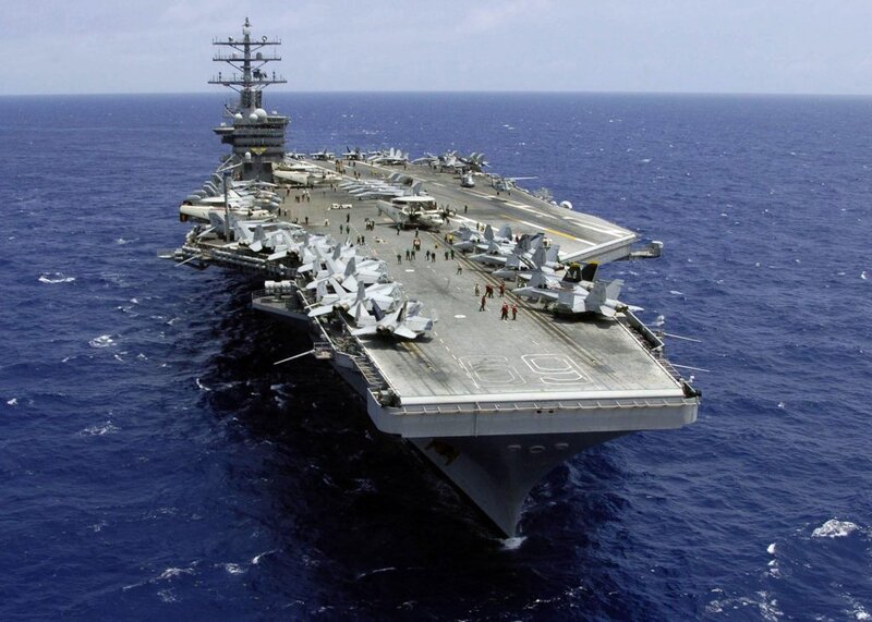 Aircraft carrier at sea