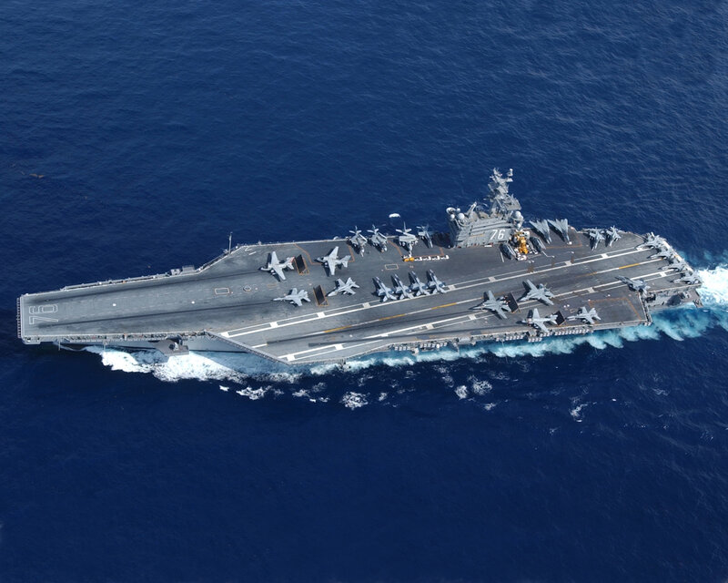 Aircraft carrier at sea