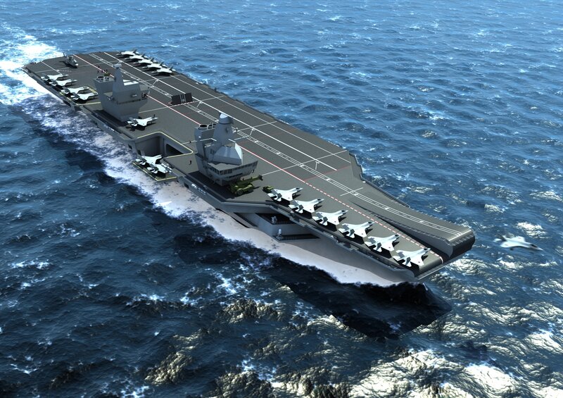 Aircraft carrier at sea