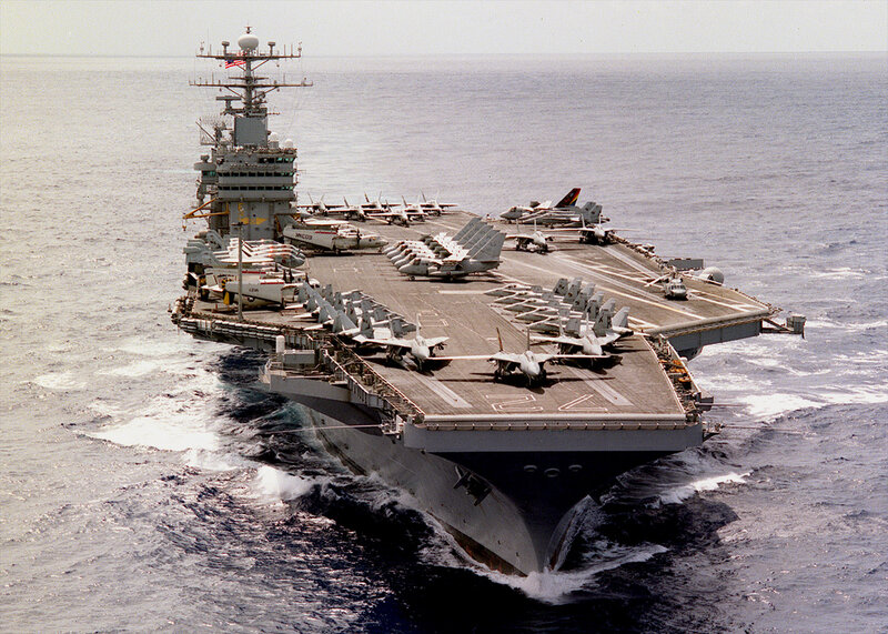 Aircraft carrier at sea
