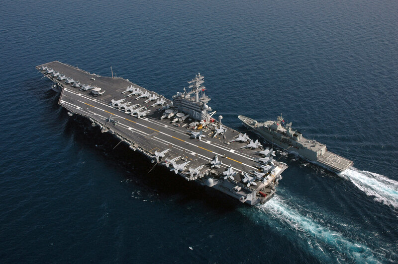 Aircraft carrier at sea
