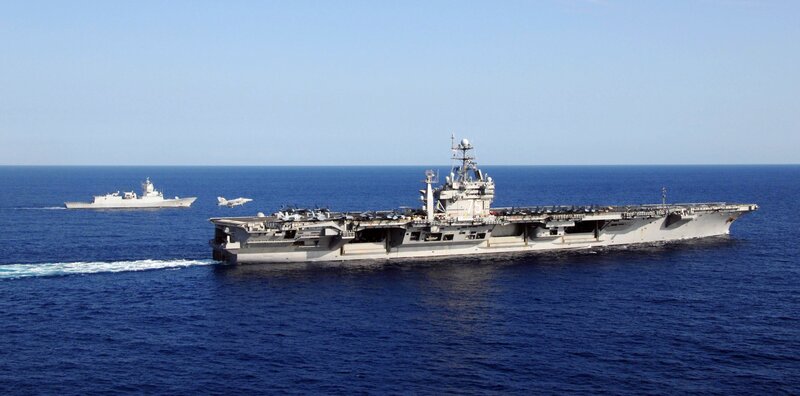 Aircraft carrier at sea