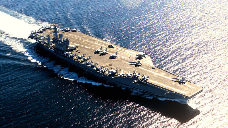Aircraft carrier at sea