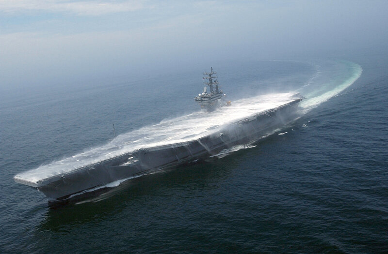 Aircraft carrier at sea