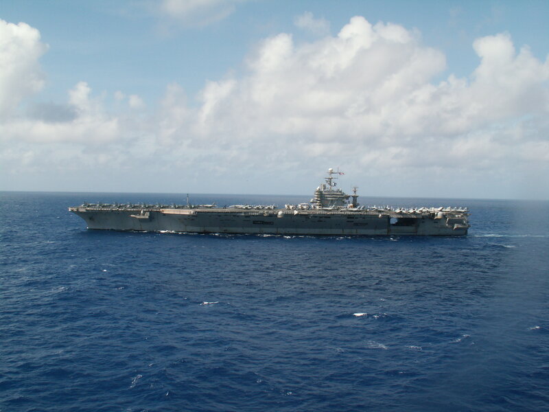 Aircraft carrier at sea