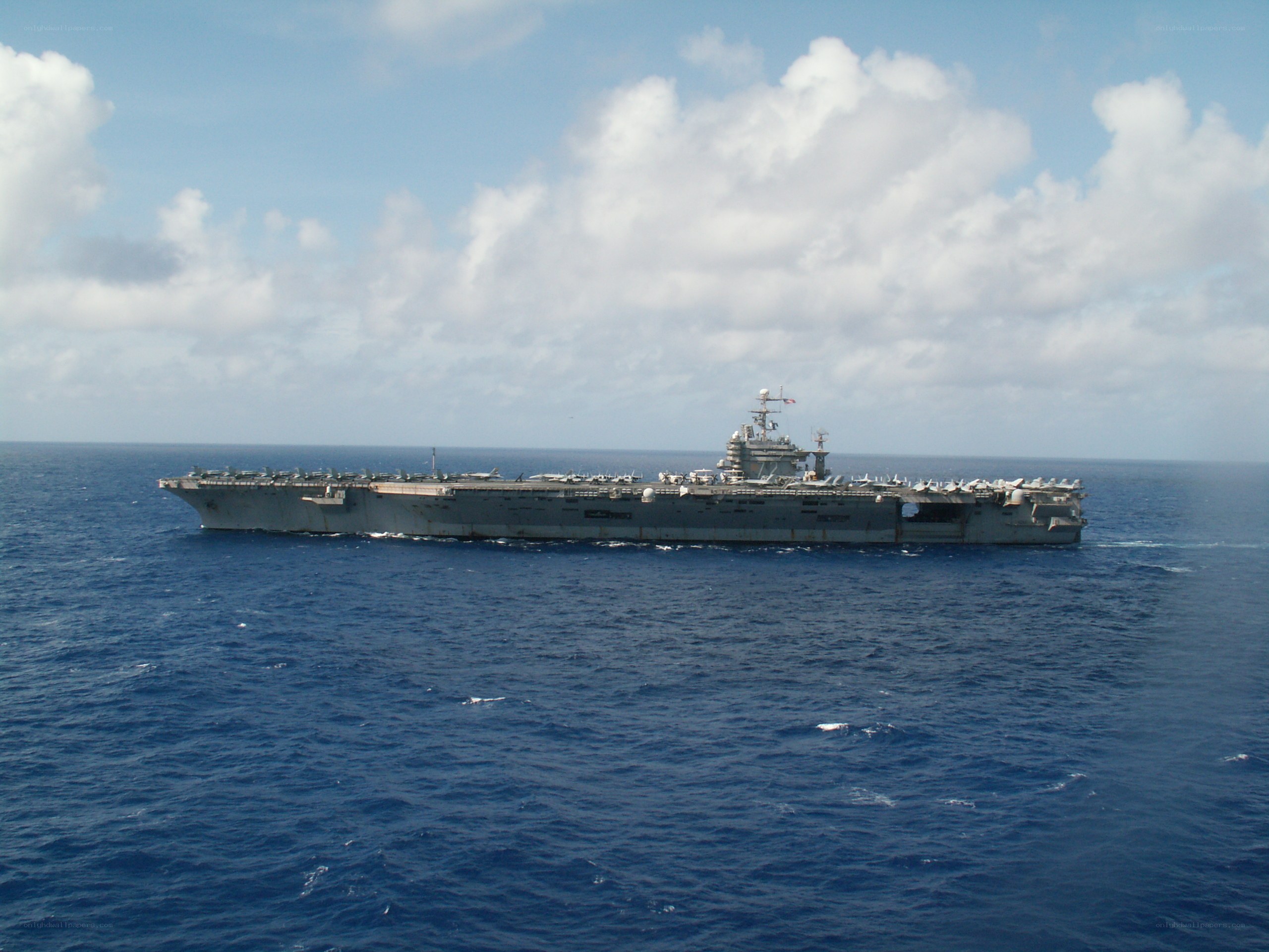 Aircraft carrier at sea