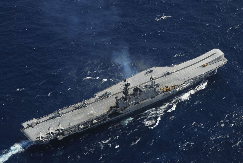 Aircraft carrier at sea