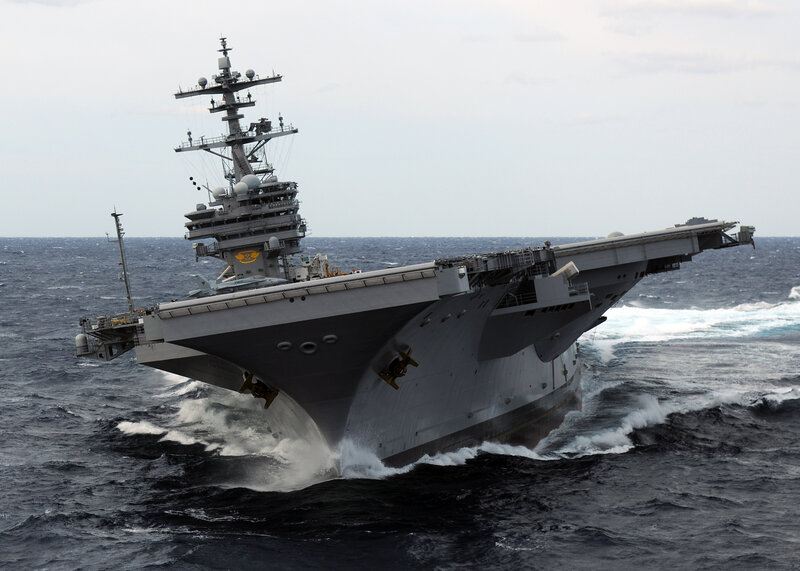 Aircraft carrier at sea