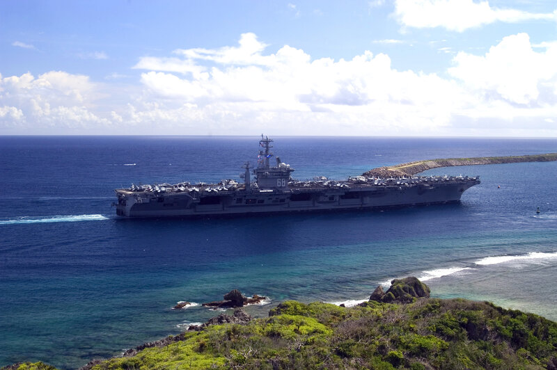 Aircraft carrier at sea
