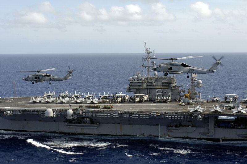 Aircraft carrier at sea