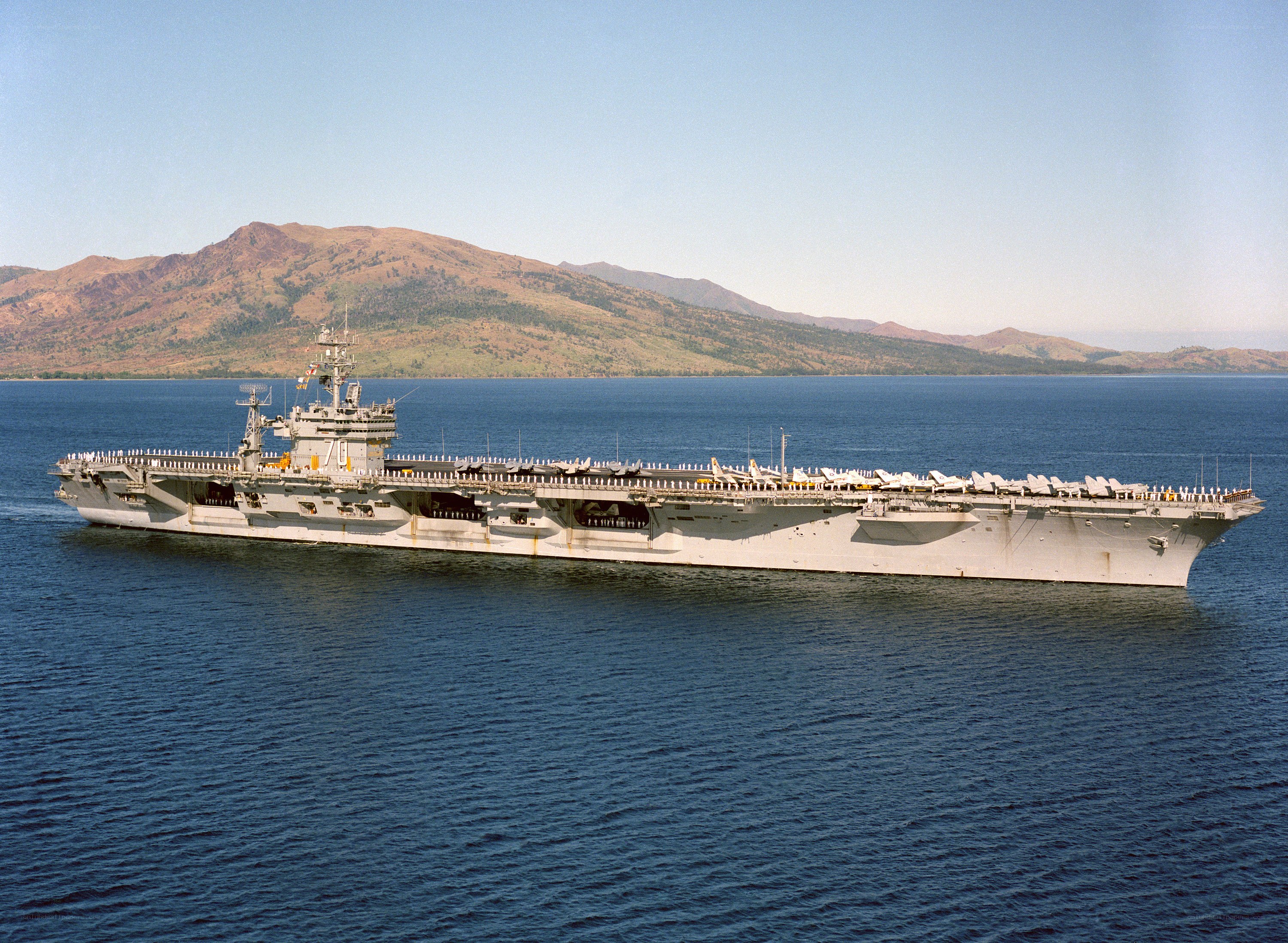 Aircraft carrier at sea