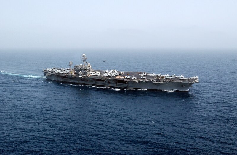 Aircraft carrier at sea